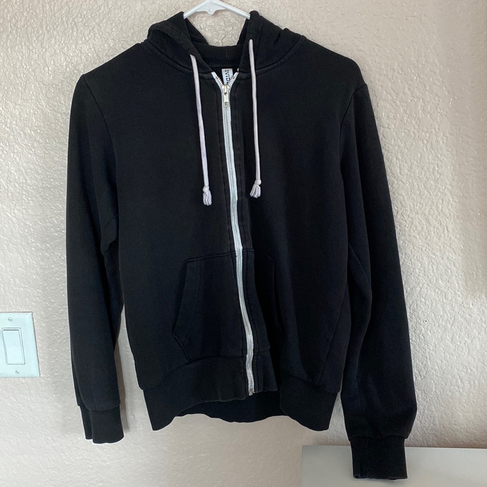 black zip up jacket